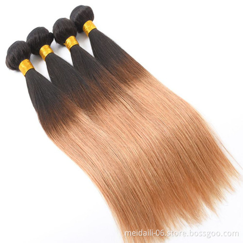 Hot Products Virgin Brazilian Hair 1b 4 27 Ombre Color Hair Bundles, Virgin Brazilian Human Straight Hair Extensions